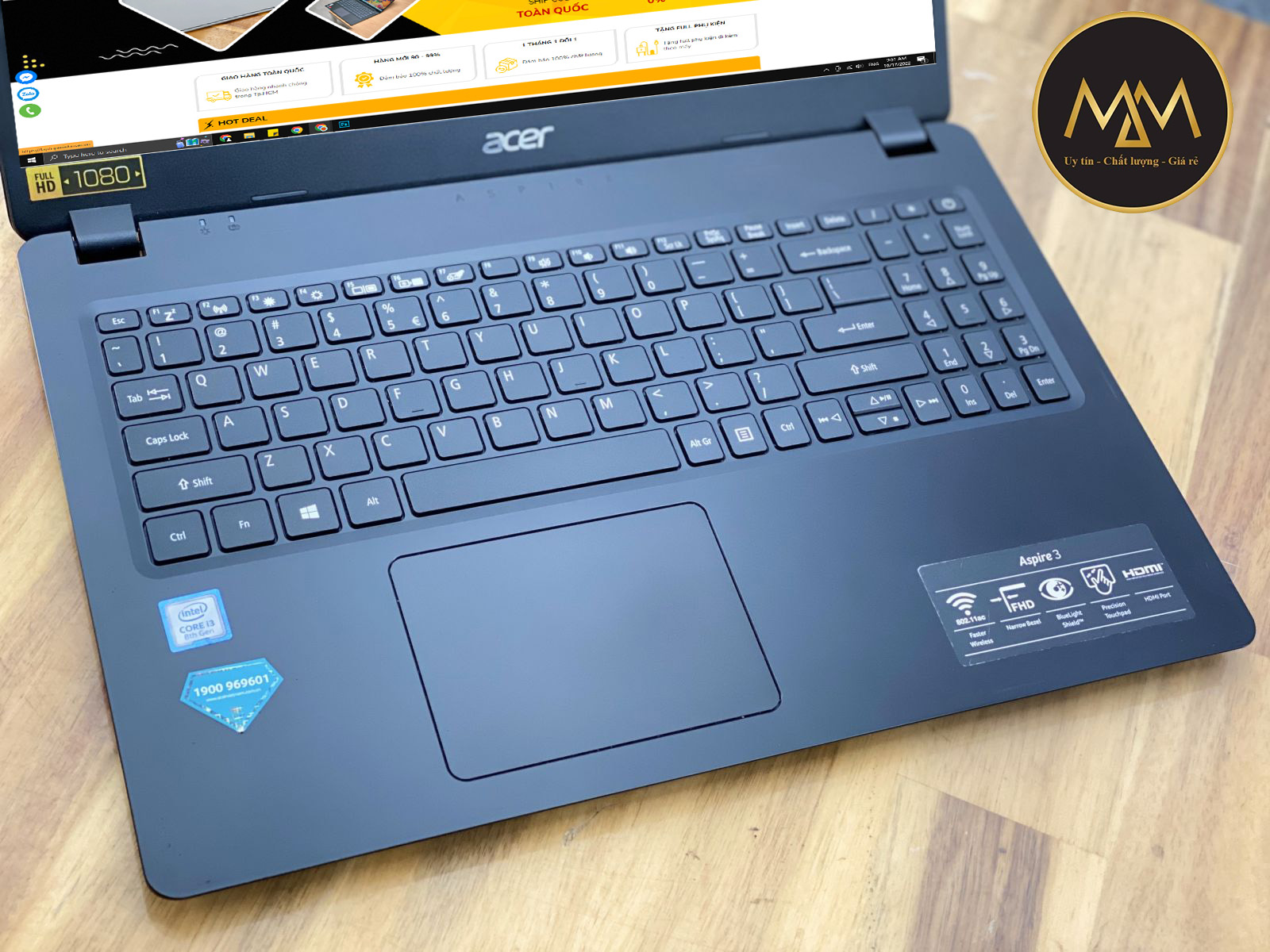 Laptop Cũ Giá Rẻ Acer Aspire A315-54K I3 7020U SSD 256GB FULL HD Viền Mỏng Chuyên Văn Phòng1