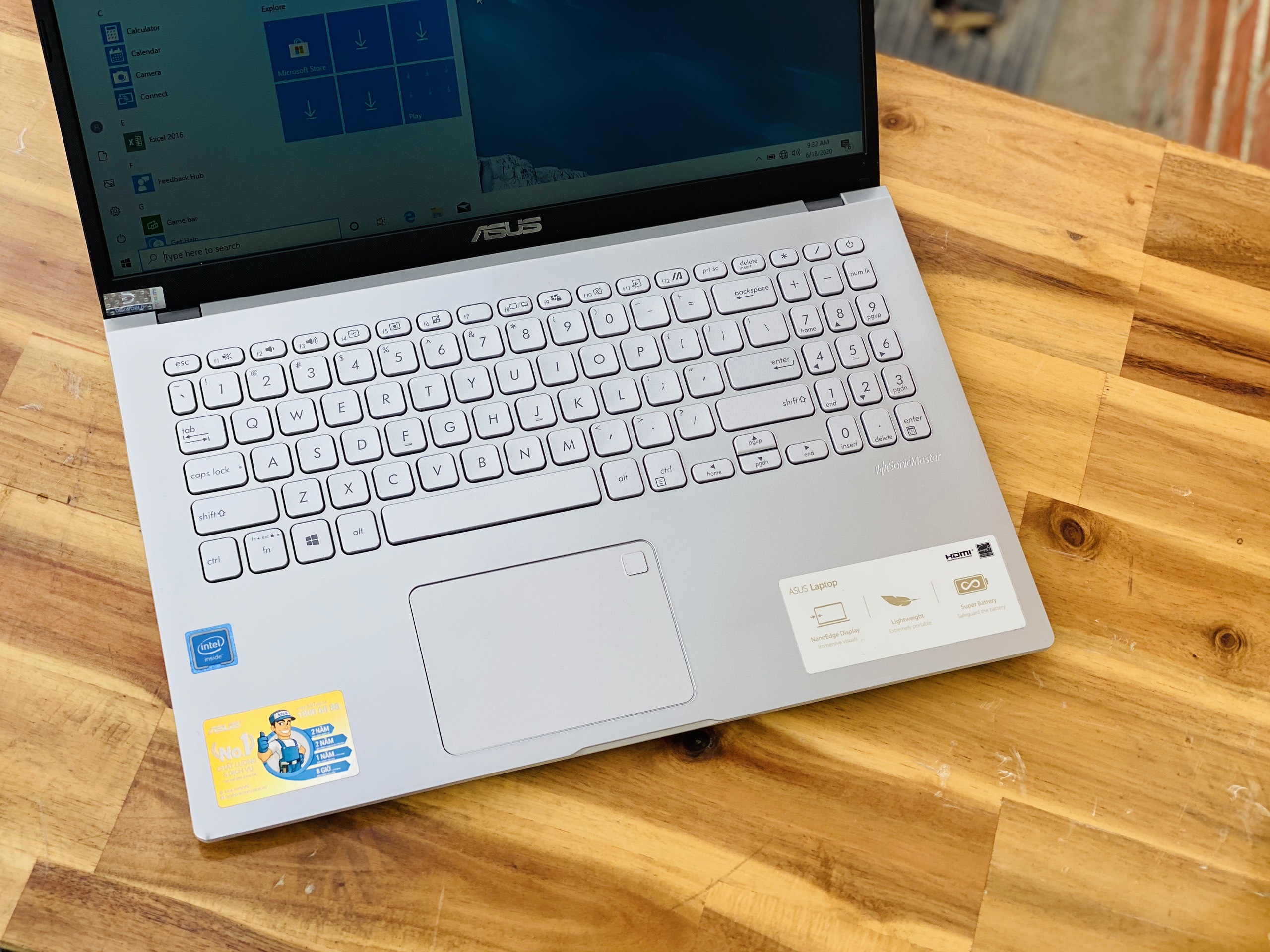 Laptop Asus Vivobook X509UA/ Core i3 7020U/ 4G / SSD128 - 1000G/ Full HD/ Viền Mỏng/ Siêu mỏng/ Win 10/ Giá rẻ1