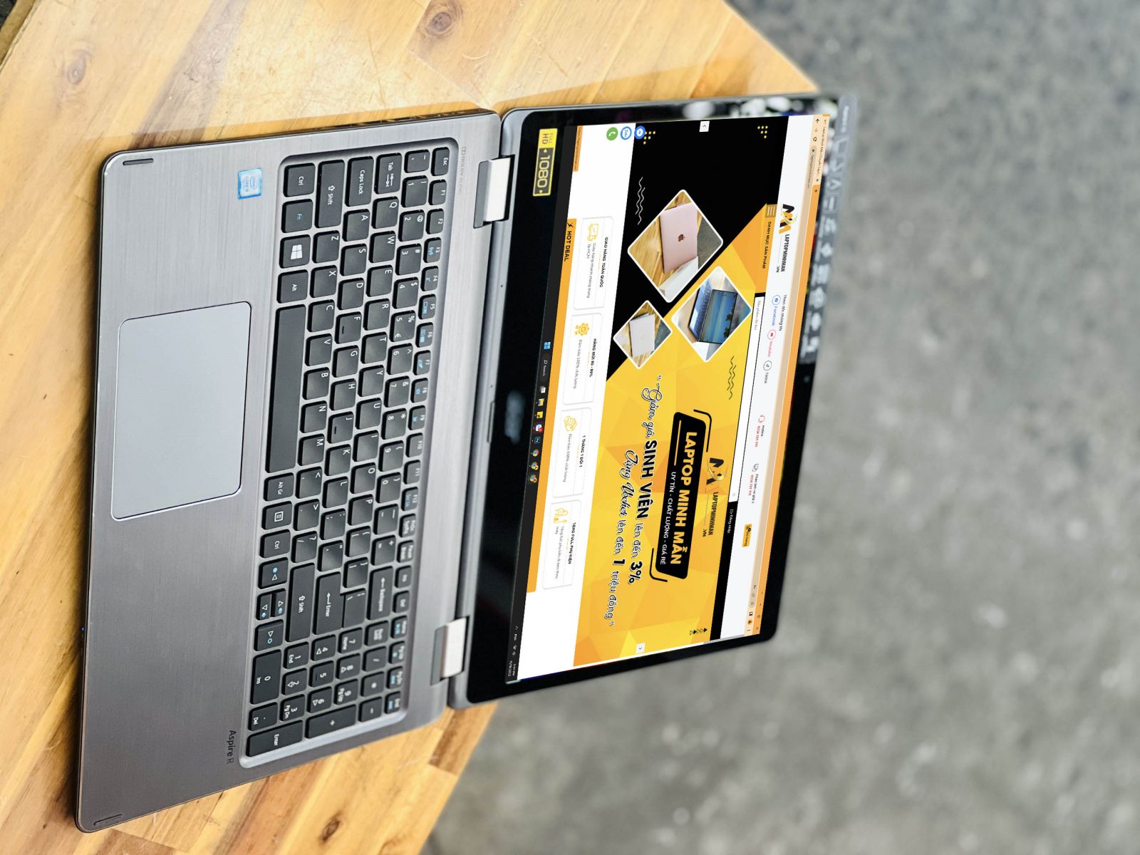 Laptop Cũ Giá Rẻ Acer Aspire R5 571T I5 7200U/ RAM 8GB SSD 256GB/ Full HD/ Cảm Ứng Lật Xoay