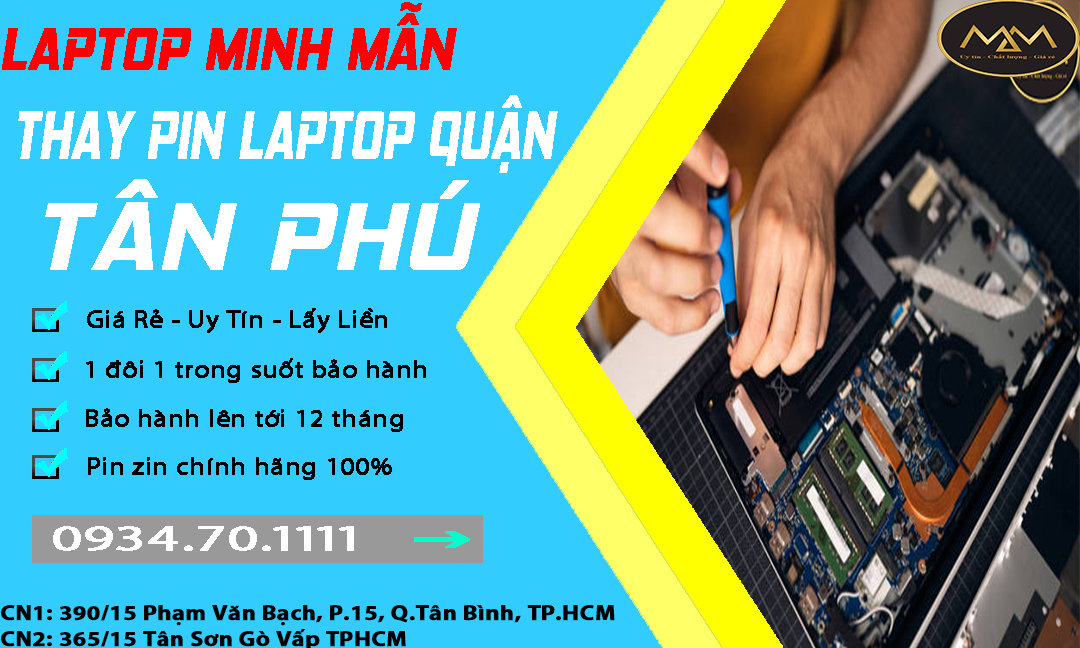 Thay Pin Laptop Quận Tân Phú Chất Lượng