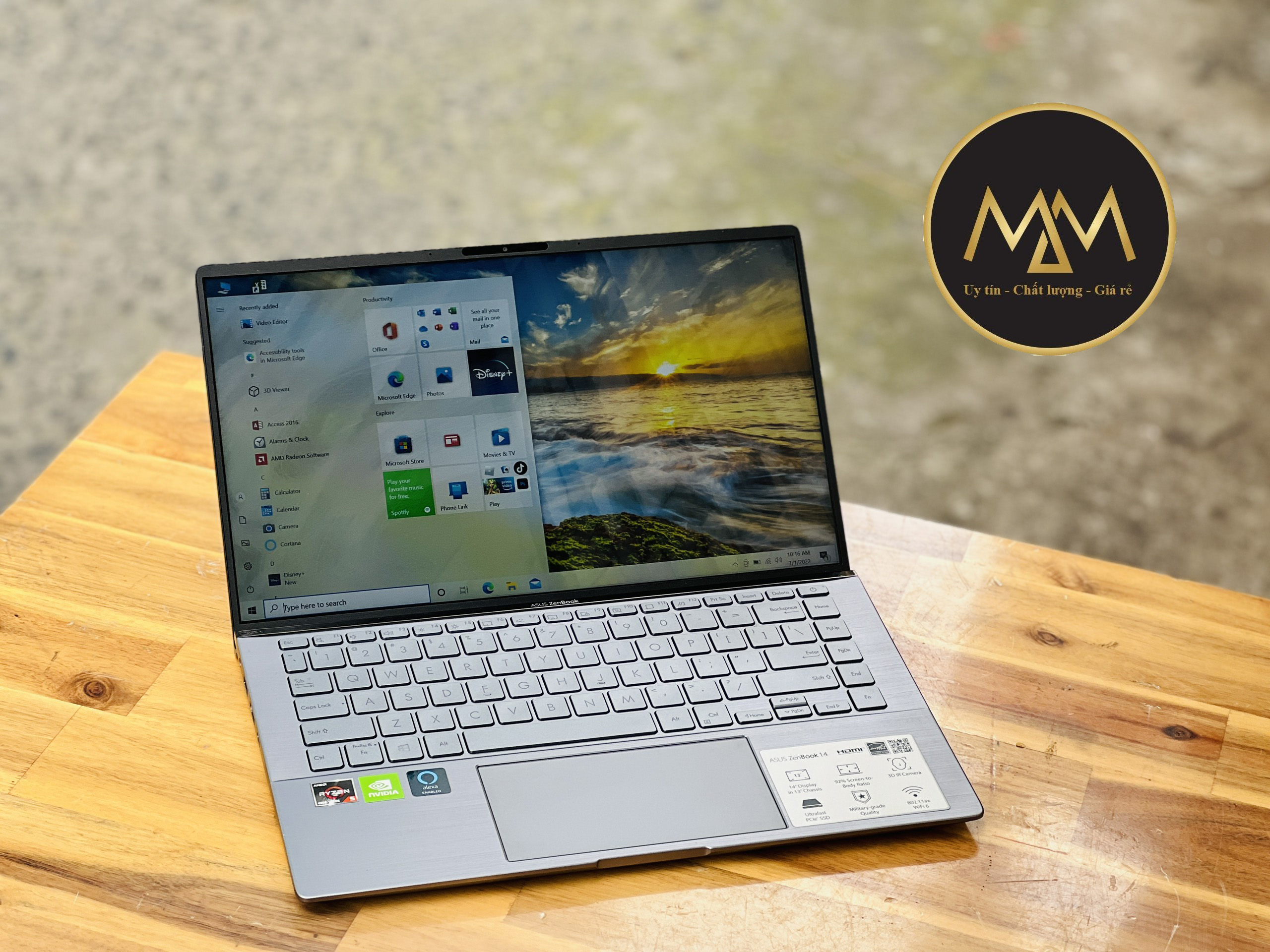 Laptop Asus Zenbook Q407iq Ryzen 5 4500/ 8G/ SSD256/ Vga MX350/ Face ID/ LED PHÍM/ Vỏ Nhôm/ 14inch/ Giá rẻ
