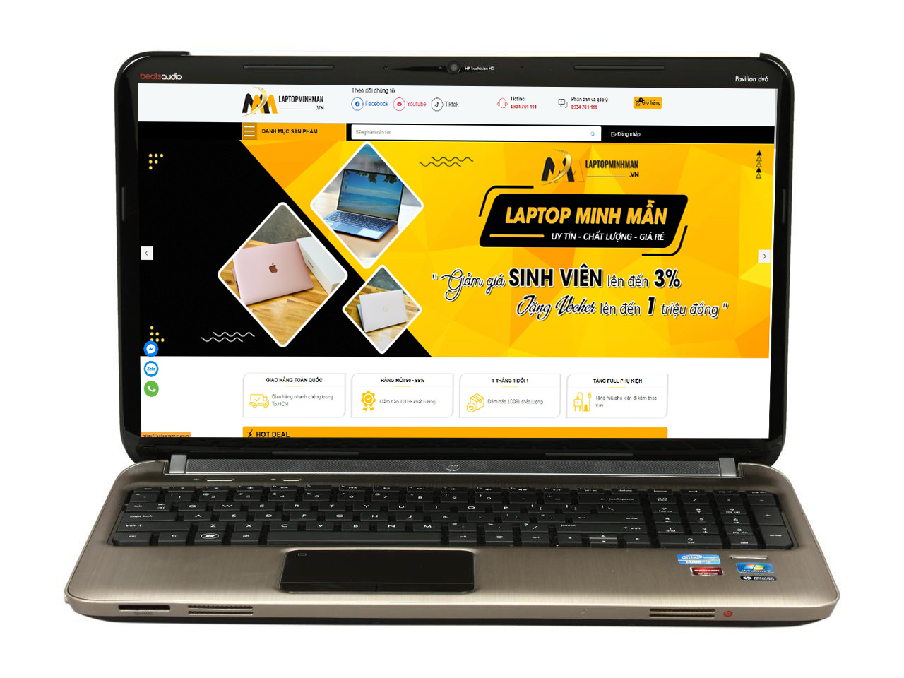 Laptop HP Pavilion DV6 i5 2450M/ Ram 6GB/ SSD128/Vga HD/ Vàng Gold/ Giá rẻ